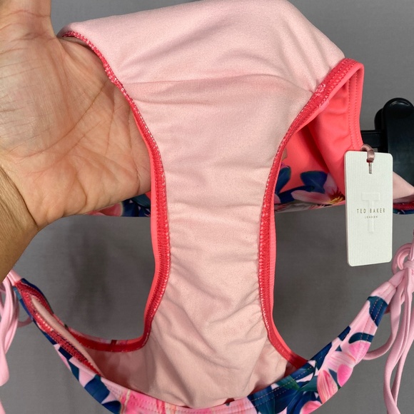 TED BAKER LONDON Orchid Wonderland Side Tie Bikini BOTTOM ONLY in Straw … - Picture 9 of 14